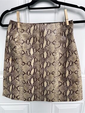Hugo Buscati Vintage 90’s Genuine Leather Snakeskin Mini Skirt 2